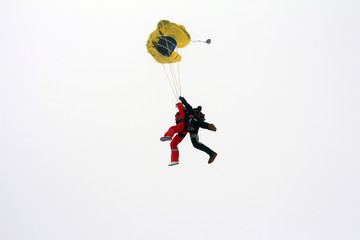 Fototapeta na wymiar Opening parachute