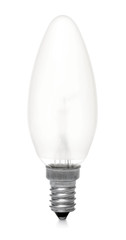 Incandescent lamp on white background