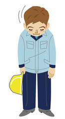 お辞儀　社員　現場　全身