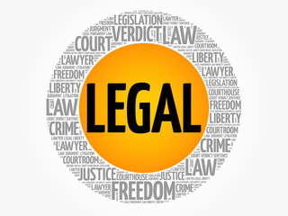 Legal word cloud collage, law concept background