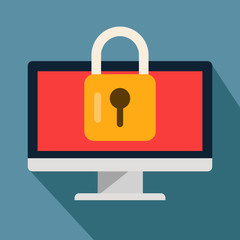 Flat security computer design eps 10 vector