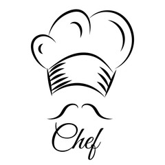 Flat chef hat concept logo for design eps 10 vector
