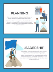 Planning and Leadership Set of Business Posters