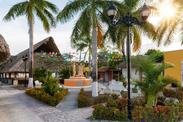 Das traditionelle Maya Dorf El Cedral auf der Insel Cozumel, Yukatan, Mexiko