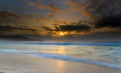 Hazy Sunrise Seascape