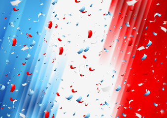 France confetti background. French National Bastille Day