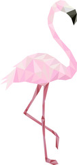 Pink low poly flamingo