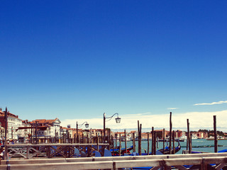 Fototapeta na wymiar Pier in Venice, Italy at summer