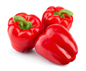 Paprika. Pepper isolated. Red bell pepper. With clipping path.