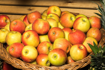 Fresh apples in supermarkets