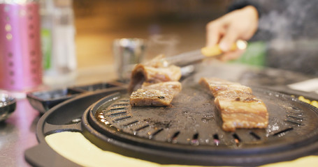 Grilled Korean BBQ in restaurant