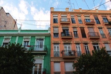 Obraz premium Colorful building facades in Valencia, Spain