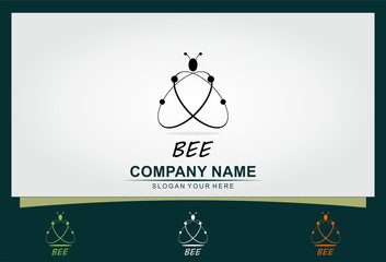 abstract animal bee connection logo