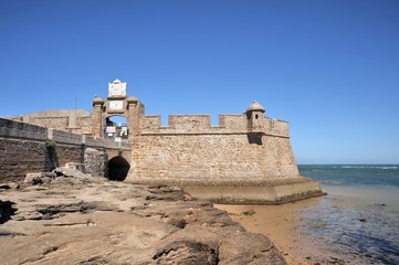 Fortress of San Sebastian on the shores of the ancient maritime city of Cadiz.