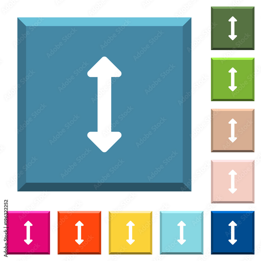 Poster resize vertical white icons on edged square buttons
