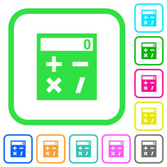 Pocket calculator vivid colored flat icons