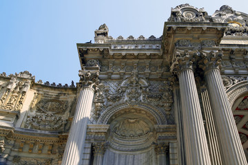 ISTANBUL, TURKEY - MARCH 25, 2012: Decorative stucco of Dolmabahce Palace.