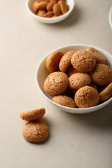 Almond biscuits in bowl