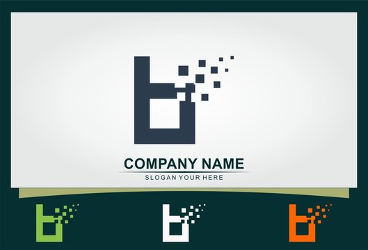 Letter B Square Pixel Logo