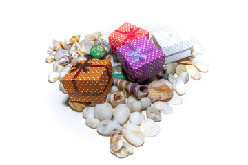 Fototapeta na wymiar Gifts and seashells