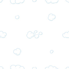 Seamless pattern background with clouds. Decorative fabric for children.