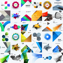 Set of abstract vector design for graphic template. Creative modern business background with geometric shapes