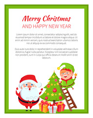Happy New Year and Merry Christmas Bright Poster
