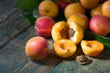 Juicy fresh apricots.
