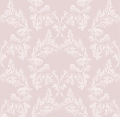 Damask pattern ornament decor Vector. Baroque fabric texture illustration designs