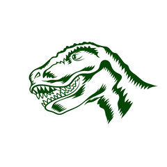 Head of Dinosaur Isolated