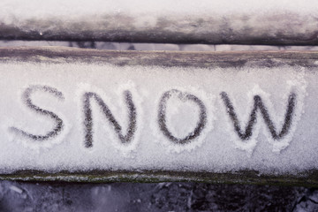 Snow written on a snow