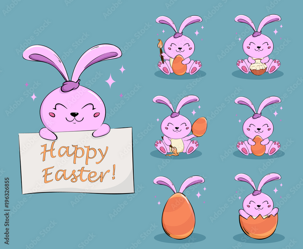 Poster Easter bunny for holiday