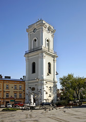 Fototapeta na wymiar Clock tower in Przemysl. Poland