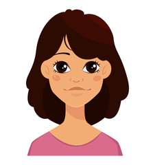 Face expressions of a cute woman