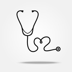 Stethoscope icon isolated on white background.