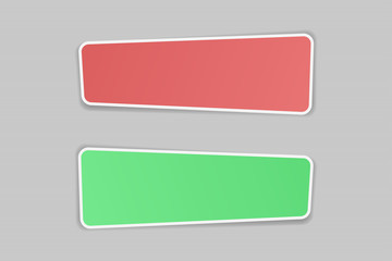 Obraz premium Red and green matted stickers on gray background