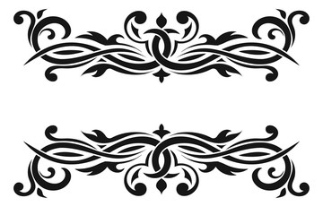 Fototapeta premium Dividers. Floral decorative ornaments. Collection of vintage decorations.