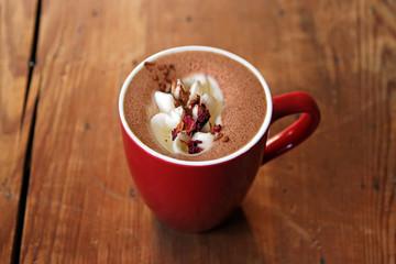hot chocolate with rose aroma
