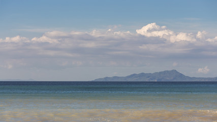 Seascape taken at white beach, popular place of Mindoro island, Philippines