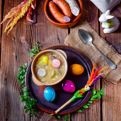 easter decoration with polish easter soup