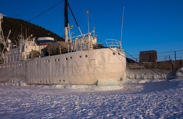 frozen in ice