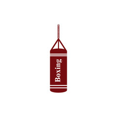 Punching bag for training power punch. Vector illustration.