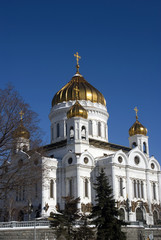 Fototapeta na wymiar Christ Redeemer cathedral in Moscow. Popular landmark. Color photo.