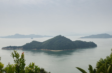 Seashore view from Okunoshima island. Japan