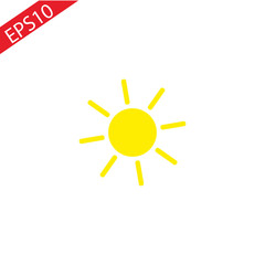 sun flat vector icon isolated on white background