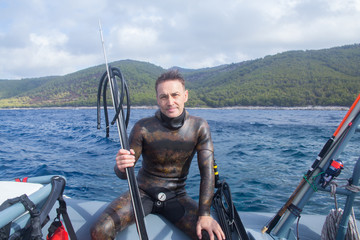 spearfishing in ocean