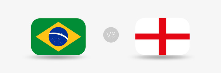 Brasilien gegen England - Flaggen