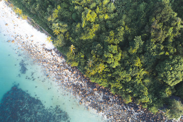 great aerial view of wonderful beach and sea in thailand, koh samui