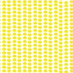 Seamless pattern with yellow hearts. Hand drawn vector illustration. Decorative elements for design. Creative art work