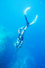 spearfishing in ocean